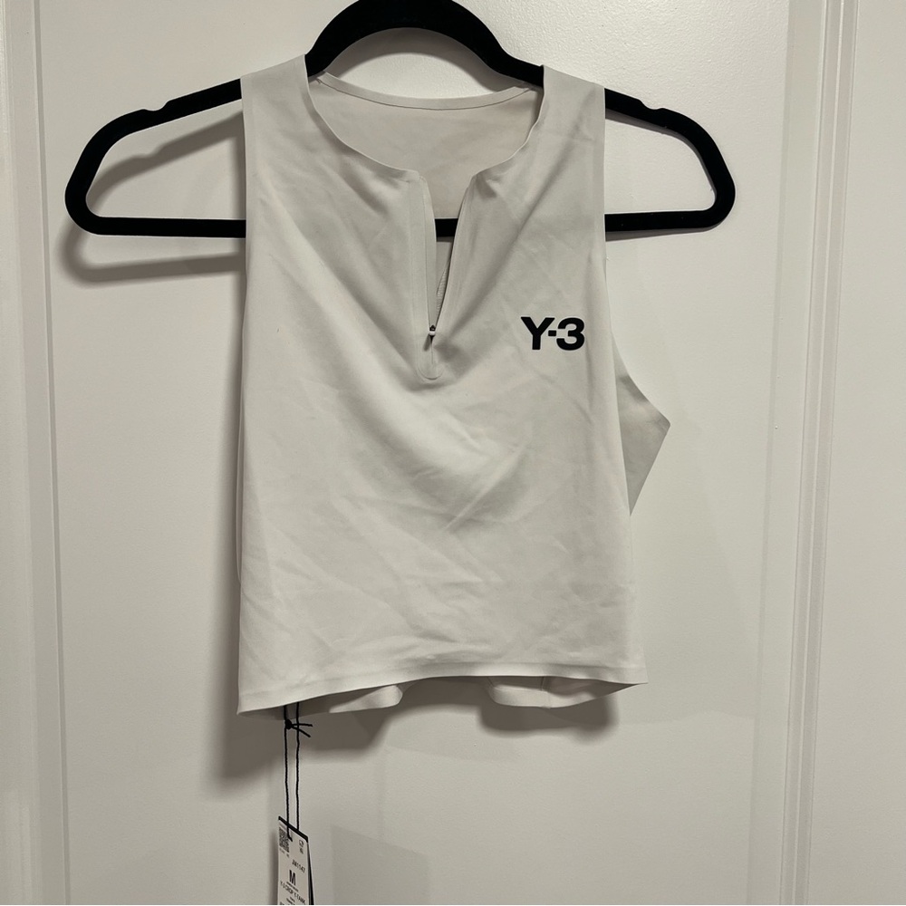 Y-3 Adidas ClimaCool Tennis Cropped Tank Top Orbit Grey Size L NWT